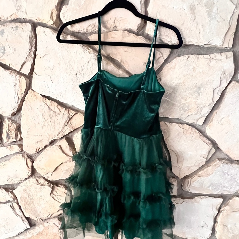 Row A Green Ruffle Dress - M